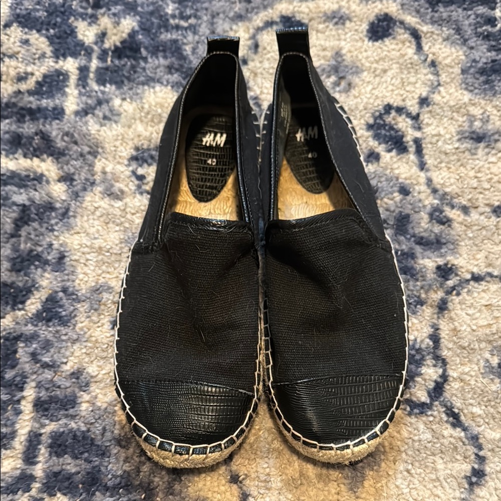 H&M Black Espadrille Slip-On Shoes